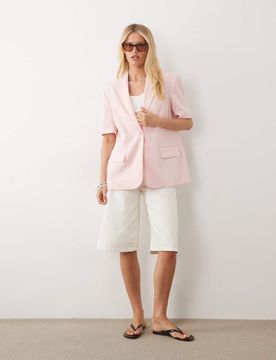 Blazer d'ensemble à manches courtes - Rose 40