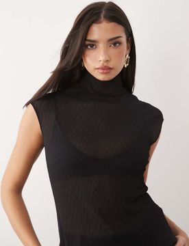 Blouse plissée en mousseline à col cheminée - Lilas-Violet 38
