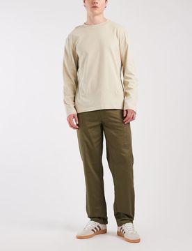 Gerade geschnittene Cargohose aus genopptem Twill in Khaki-Grün Grün 60 Regular