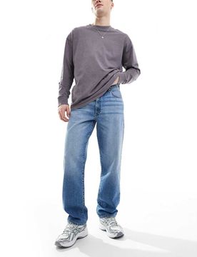 Gerade Jeans in mittelblauer Waschung Blau 49 Regular