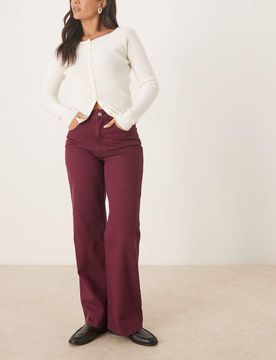 Dad-Jeans in Pflaume-Rot Rot 36