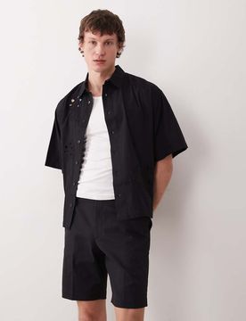 Elegante Slim-Fit-Chino-Shorts in Schwarz mit hohem Baumwollanteil Schwarz 52