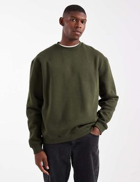 Essentials - Relaxed-Fit-Sweatshirt in Grün Grün L