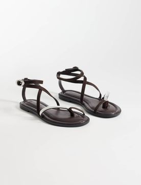 Florence - Sandales à lanières et entre-doigts - Chocolat-Brown 38