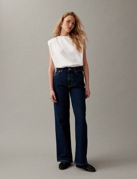 Jean dad large - Bleu délavé-Bleu marine W36 L30