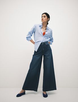 Jean palazzo ample - Bleu moyen foncé 38