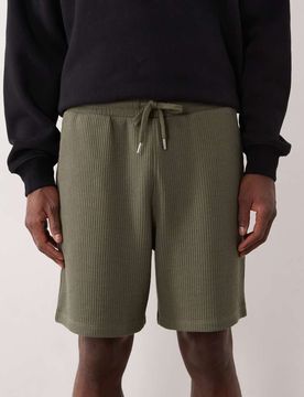 Oversize-Shorts aus Jersey in Anthrazit mit Waffelstruktur-Grau Grau XL