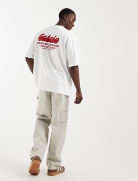 Oversize-T-Shirt in Weiß mit „Calcio"-Textprint Weiß L