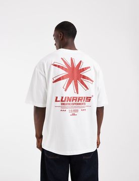 Oversize-T-Shirt in Weiß mit Stern-Rückenprint Weiß XL