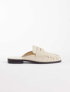 Mouse - Loafer-Mules in Natur mit gerafftem Detail-Neutral Neutral 38