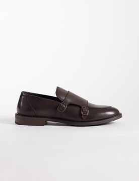 Monkschuhe aus braunem Leder-Brown Brown 46