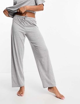 Mix & Match - Pyjamahose aus Baumwolle in meliertem Grau Grau 46