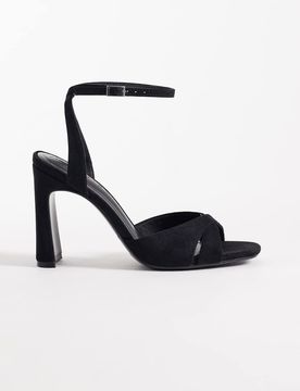 Nightcap - Sandales minimalistes à talon carré et lanières croisées - Noir 40
