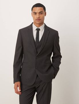 Schmale Anzugjacke in Grau Grau 46 Regular