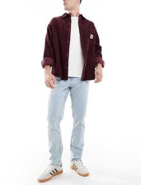 Schmale Stretch-Jeans in verwaschenem Hellblau Blau 46 Long