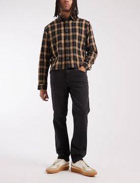 Schmale Stretch-Jeans in verwaschenem Schwarz Schwarz 54 Regular