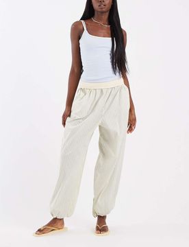 Pantalon coupe ballon à rayures - Jaune-multicolore XS