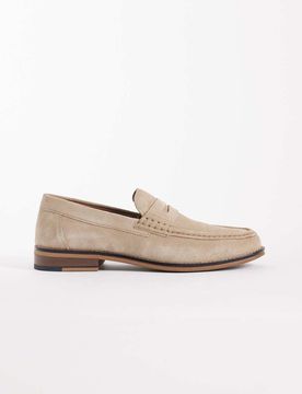 Penny-Loafer aus Wildleder in Steinbeige-Neutral Neutral 46