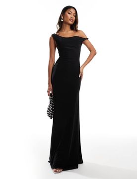 Robe longue à bretelle torsadée et laçage dans le dos - Noir M