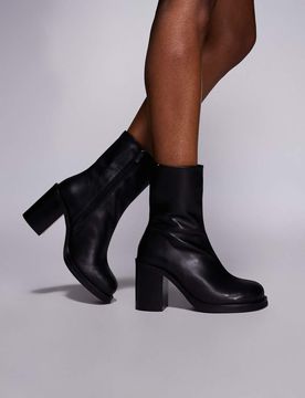 Remy - Bottines à talon en cuir de qualité supérieure - Noir 40