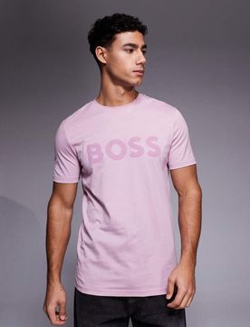 Thinking - T-Shirt in Helllila mit Logo auf der Brust Lila S