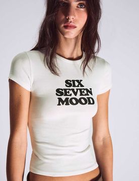 T-shirt imprimé à manches courtes - Blanc XS