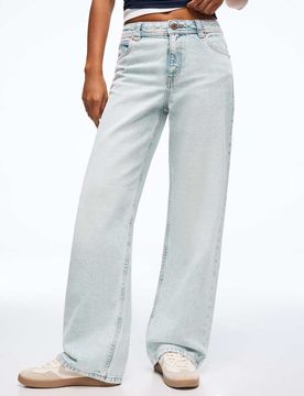 Weite Jeans in Mittelblau Blau 42