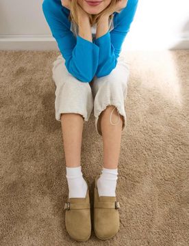 Clogs in Beige mit Schnallendetail-Neutral Neutral 39