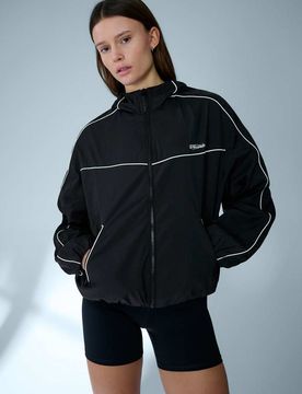 Funktionsjacke in Schwarz mit Kapuze Schwarz M