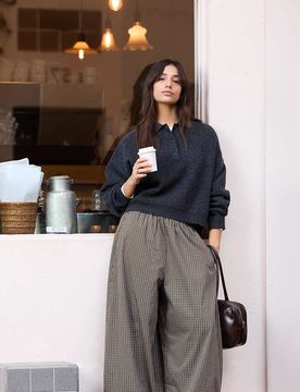 Petite - Bloomer-Hose aus Popeline in Khaki-Grün Grün XS