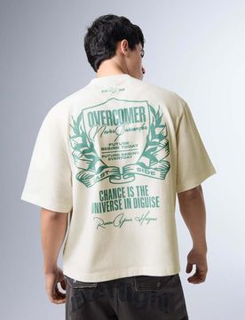 Relaxed-Fit-T-Shirt in Weiß mit Print Weiß S
