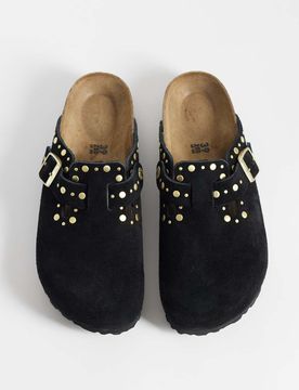 Boston - Rivet - Clogs in Schwarz mit schmaler Passform Schwarz 41