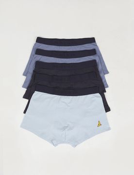 Er-Pack Boxer-Slips in Blau mit Stickereidetail Blau XL
