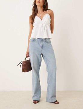 Jeans in Blau mit geradem Schnitt Blau 44