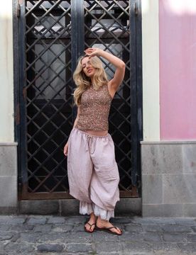 Street x Emma Jean - Débardeur en maille à sequins - Marron-multicolore 40