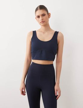 Débardeur court ultra stretch à séchage rapide - Bleu marine XL