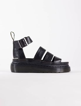 DR MARTENS - Clarissa Quad - Sandales effet croco en relief - Marron-Brown 36