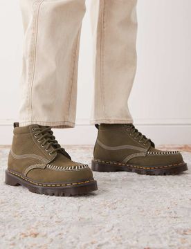 Dr Martens - Lowell - Chukka-Boots aus Nubukleder in Olivgrün Grün 39