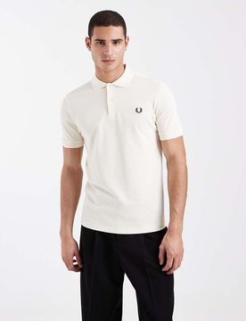 Polohemd in Ecru mit Logo-Neutral Neutral 2XL