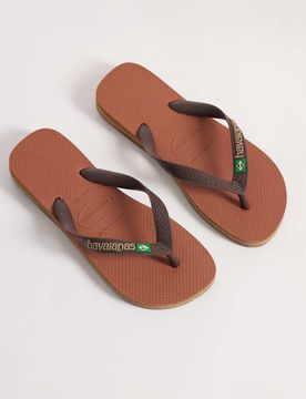 Brazil - Tongs à logo - Marron-Brown 37-38