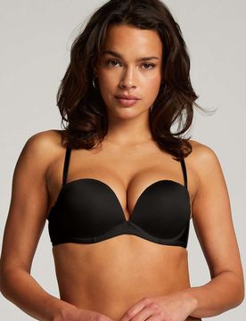 Hunkemoller - Gepolsterter, trägerloser Maximizer-Bügel-BH in Schwarz Schwarz 36A