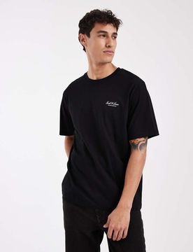 T-Shirt in Schwarz mit Logo-Schriftzug Schwarz M