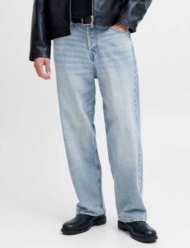 Weit geschnittene Jeans aus blauem Denim Blau W30 L32