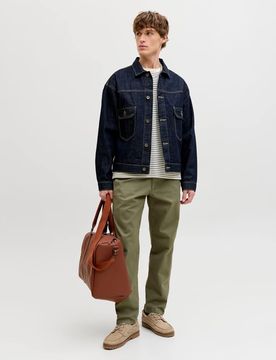 Chino-Hose in sattem Flechtengrün Grün W29 L30