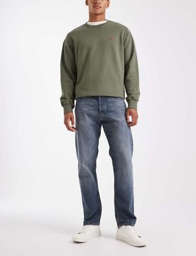 Chris - Straight Jeans in Mittelblau Blau W33 L32