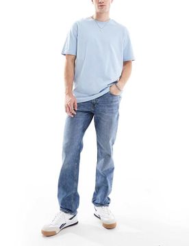 Clark - Straight Jeans in Mittelblau Blau W30 L34
