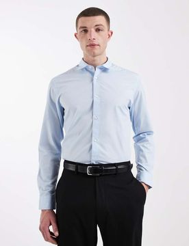 Elegantes, schmal geschnittenes Hemd in Blau Blau S