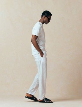Leinenmix-Hose in Weiß mit Tunnelzug Weiß 2XL