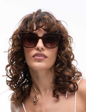 The Maya - Lunettes de soleil carrées oversize - Marron