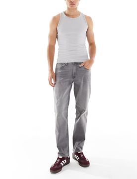 Adam - Schmal zulaufende Jeans in Hellgrau Grau W36 L34